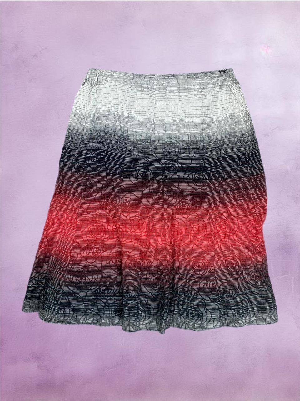 Y2k Red and Black Ombré Midi skirt