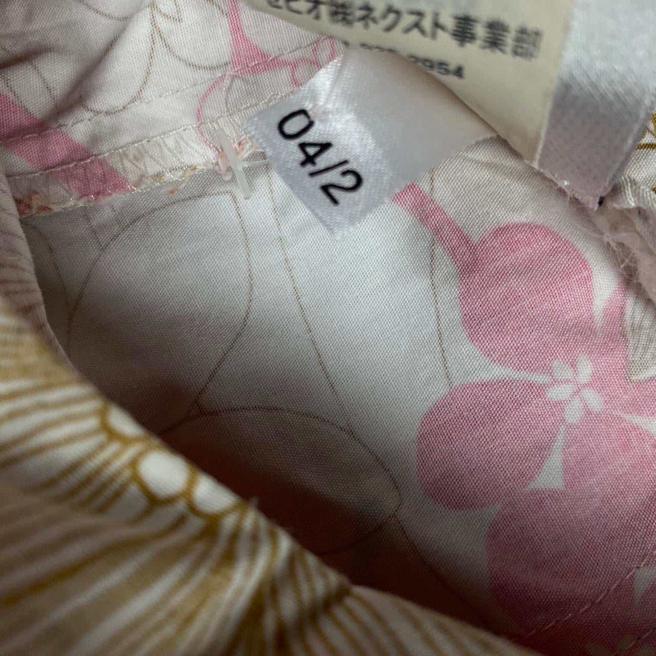 y2k pink and white floral print skirt with belt