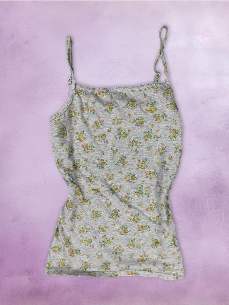 Y2k floral tank top with adjustable straps