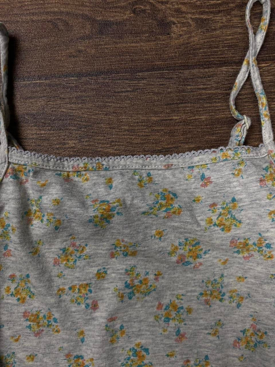 Y2k floral tank top with adjustable straps
