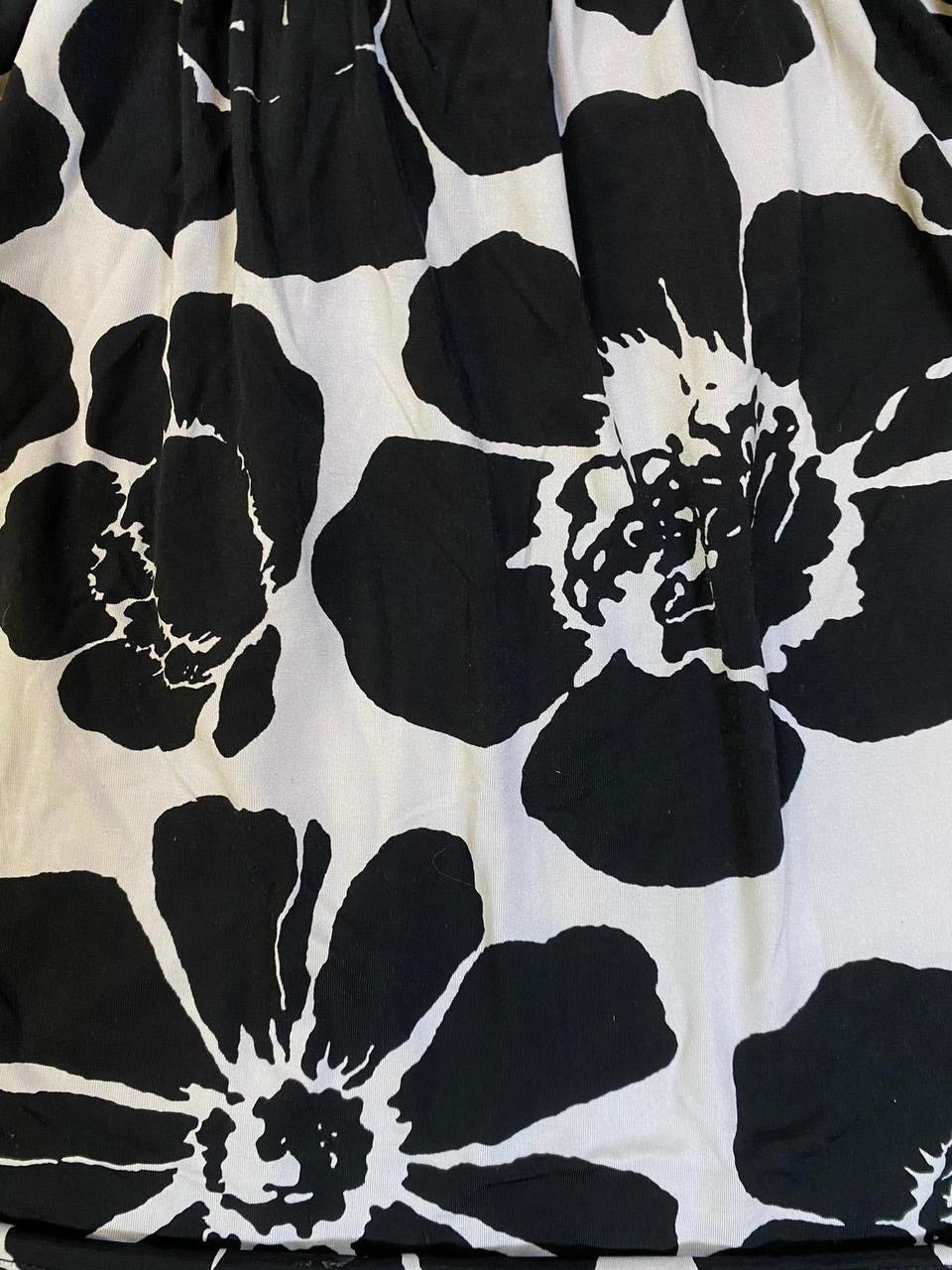 Y2k floral print V - neck top with bow detailing