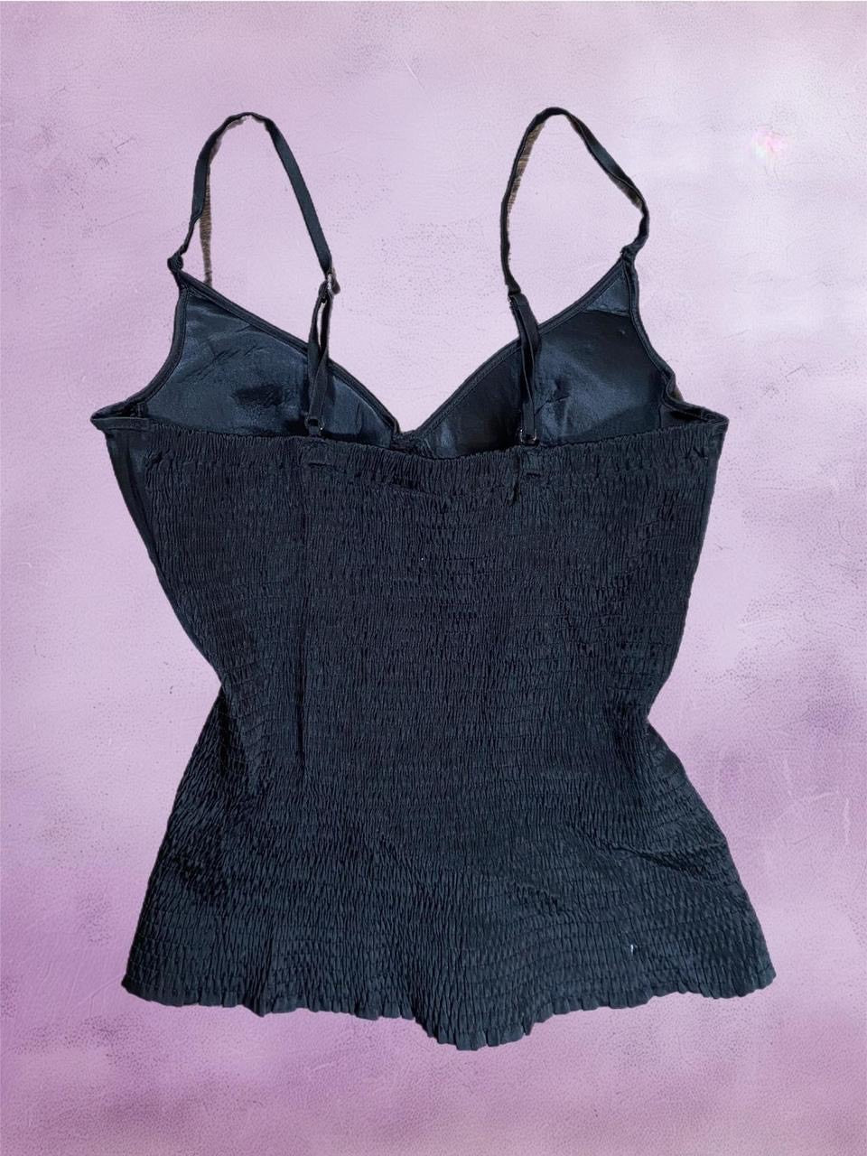 Black Madonna inspired corset top with rhinestones