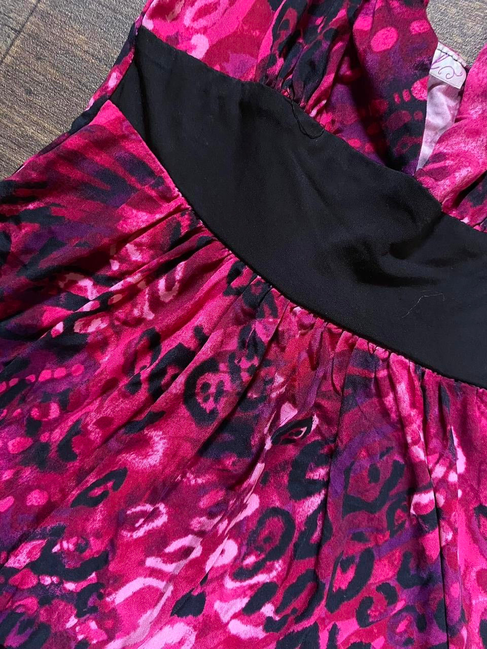 Y2k Pink leopard print halter neck top