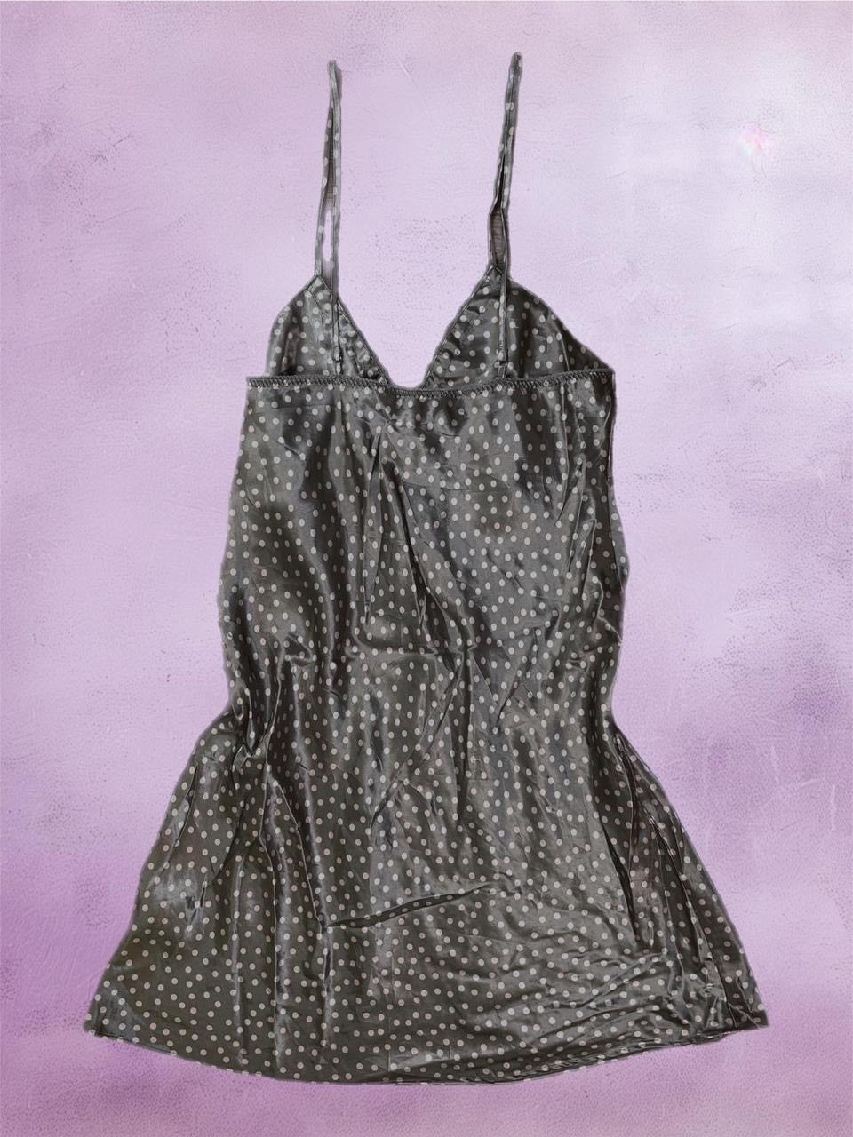 Y2k polka dot mini slip dress
