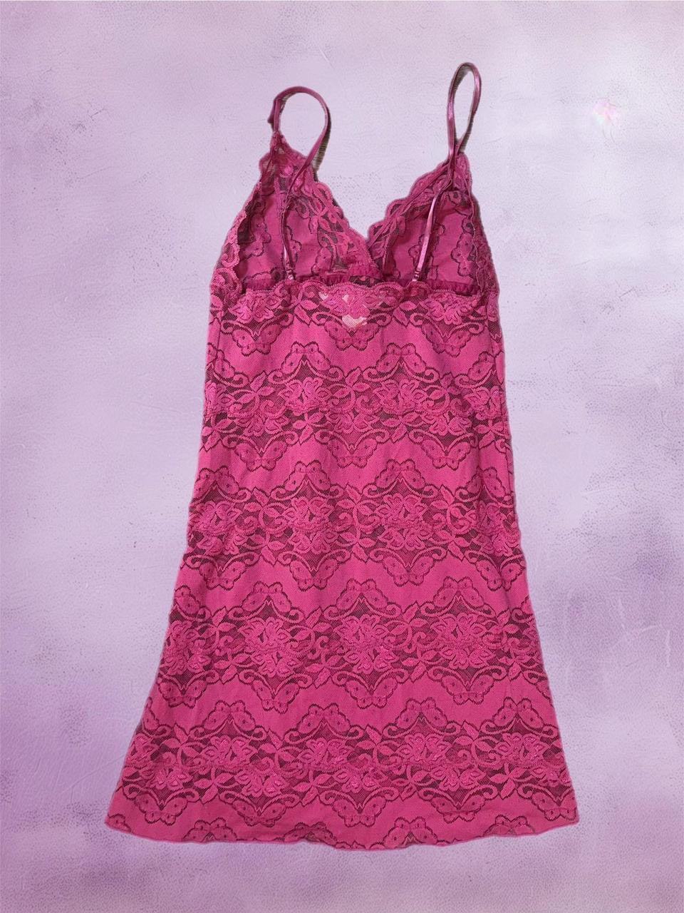 Y2k rose lace mini slip dress
