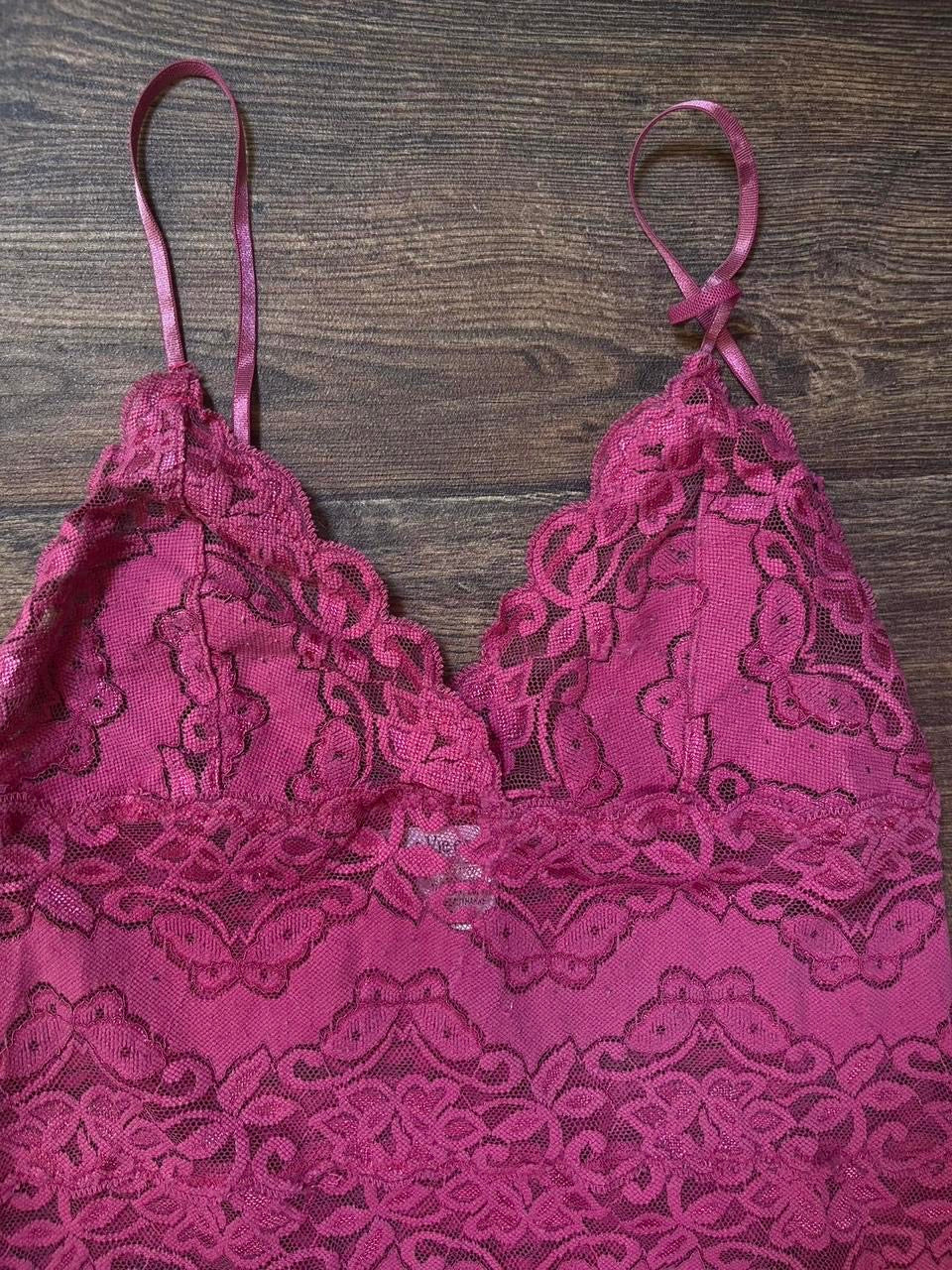 Y2k rose lace mini slip dress