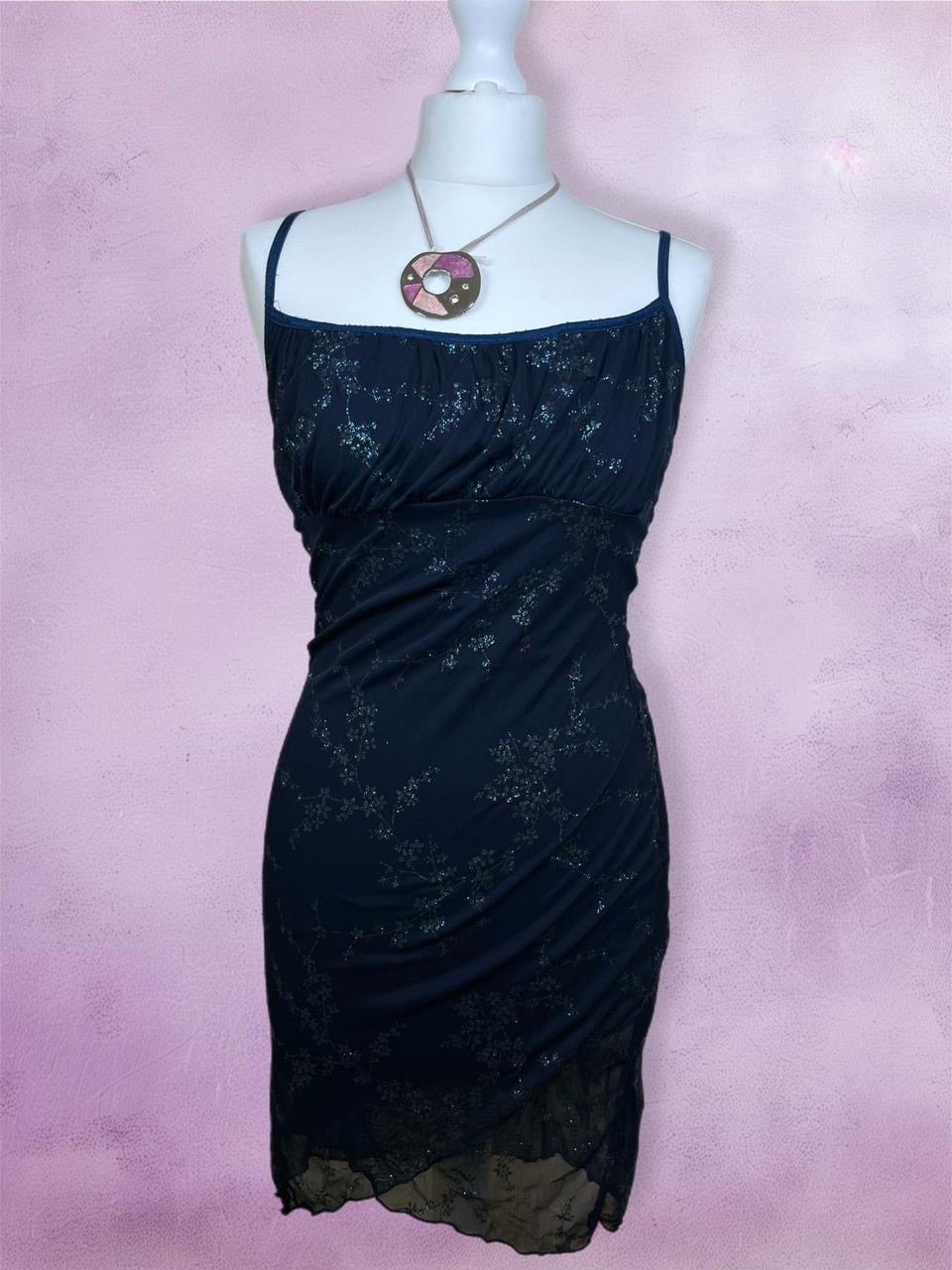 Lace floral midi dress with sparkles
