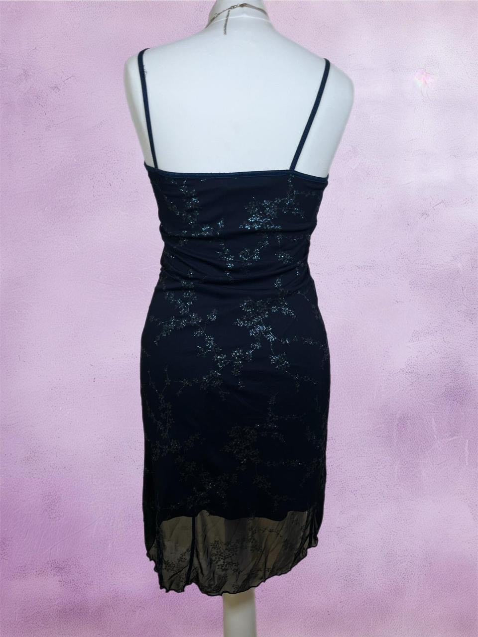 Lace floral midi dress with sparkles