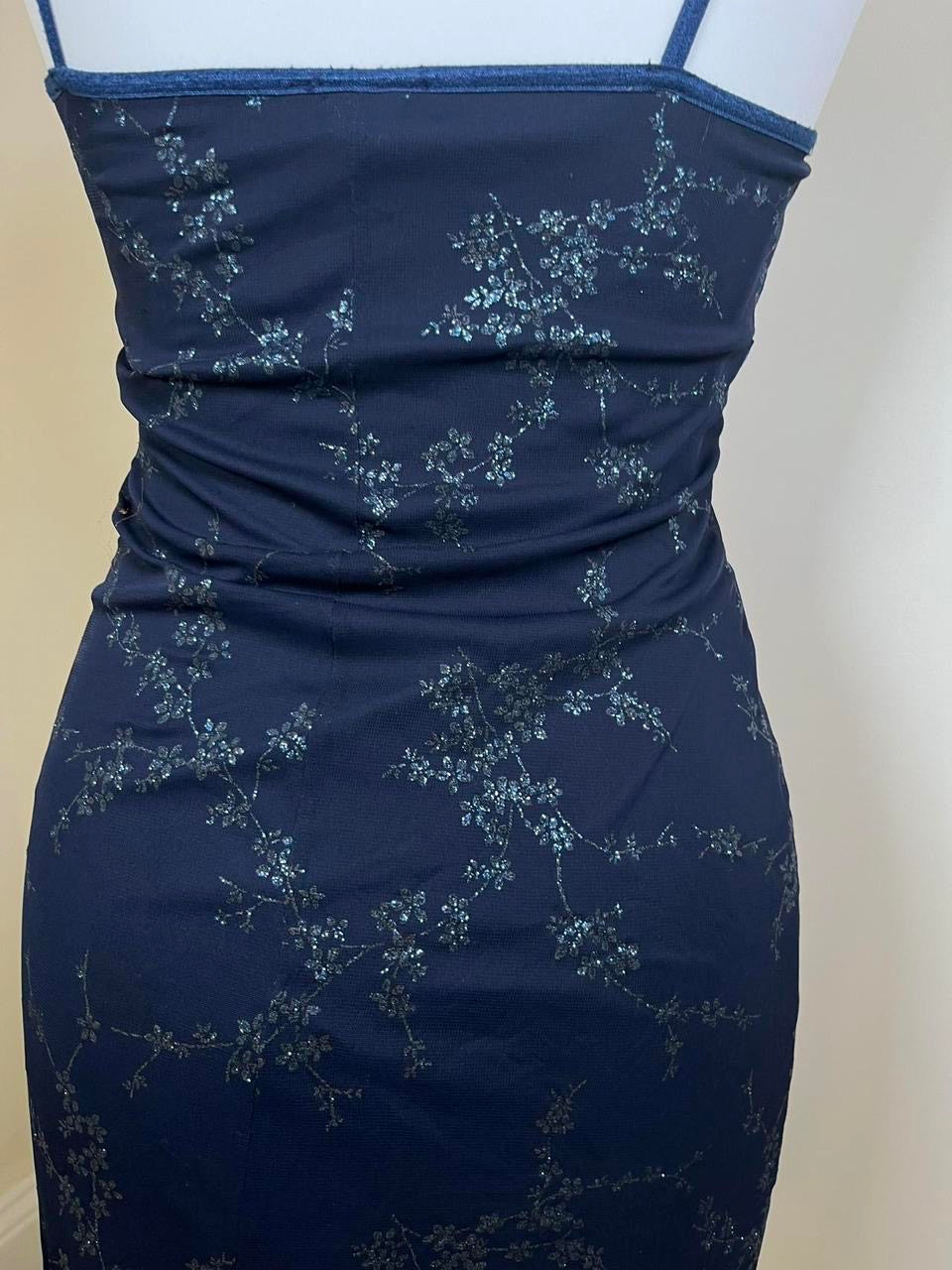 Lace floral midi dress with sparkles