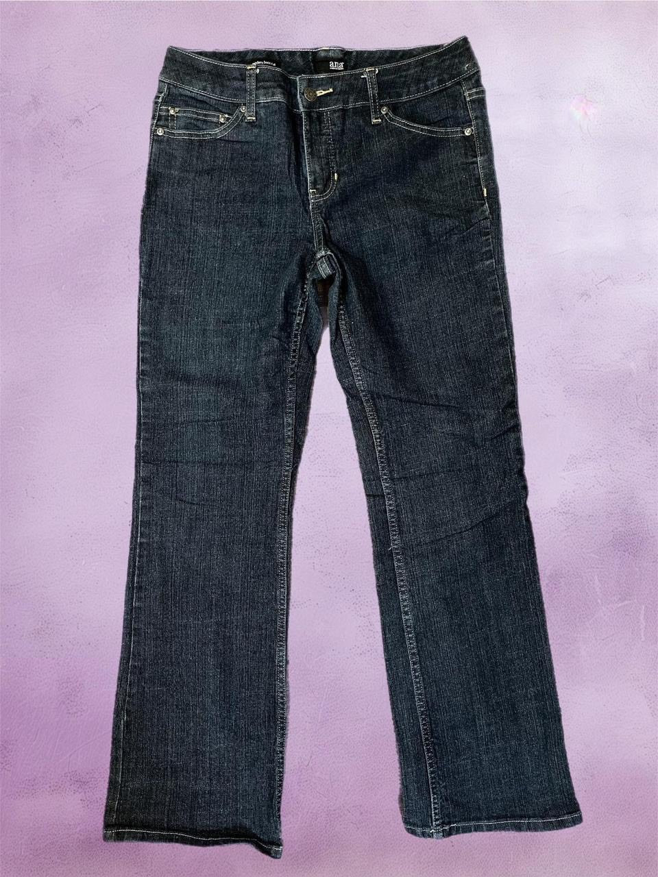 Low rise bootcut jeans with studded pockets