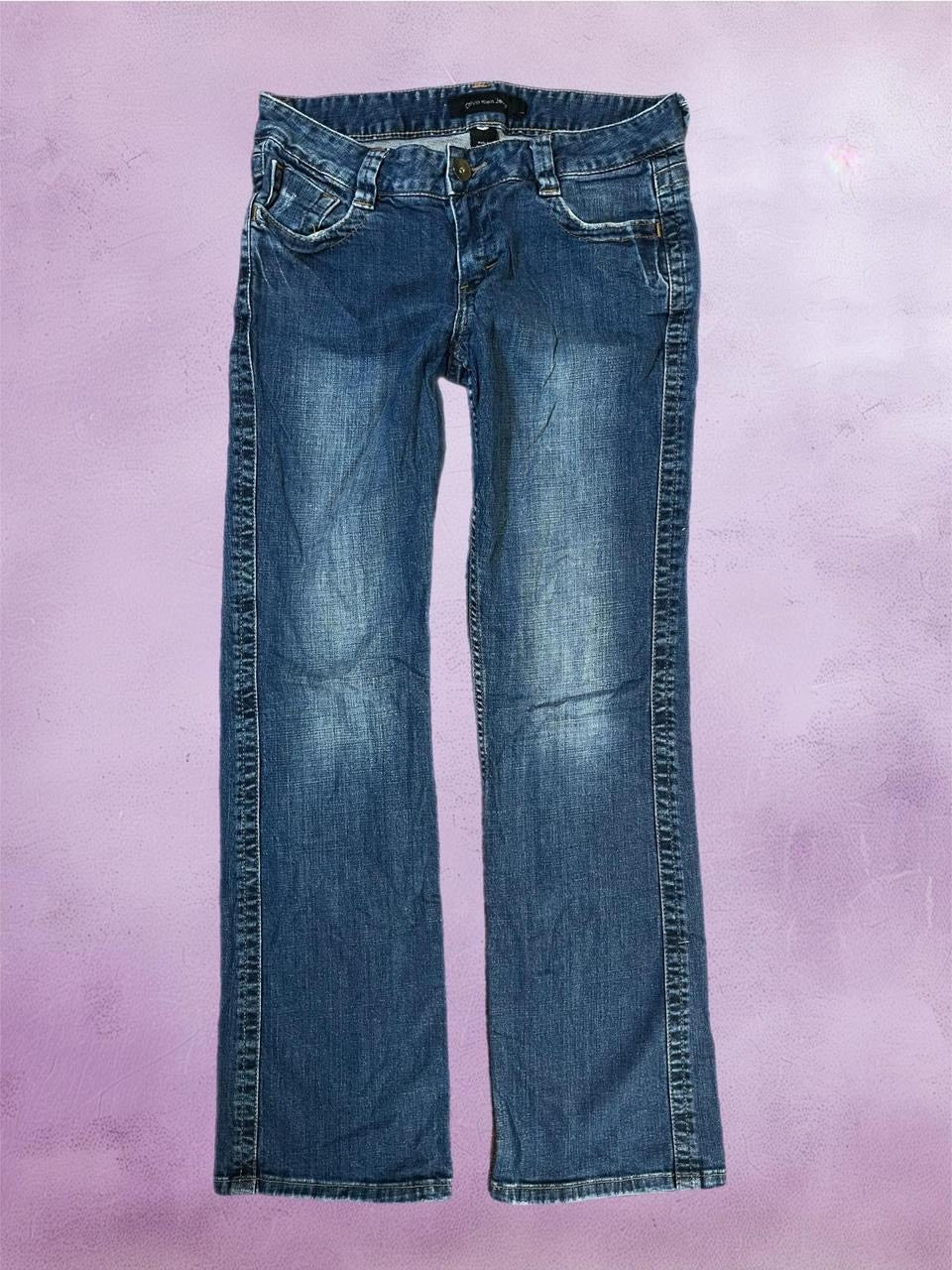 Low rise Calvin Klein bootcut jeans with embroidered pockets