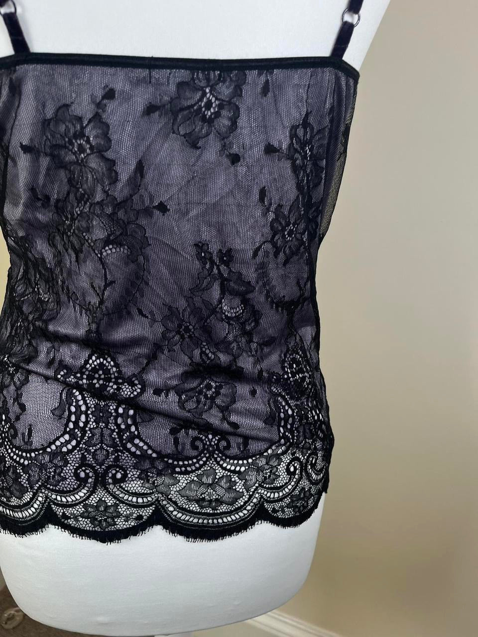 y2k lace cami top with bow detailing