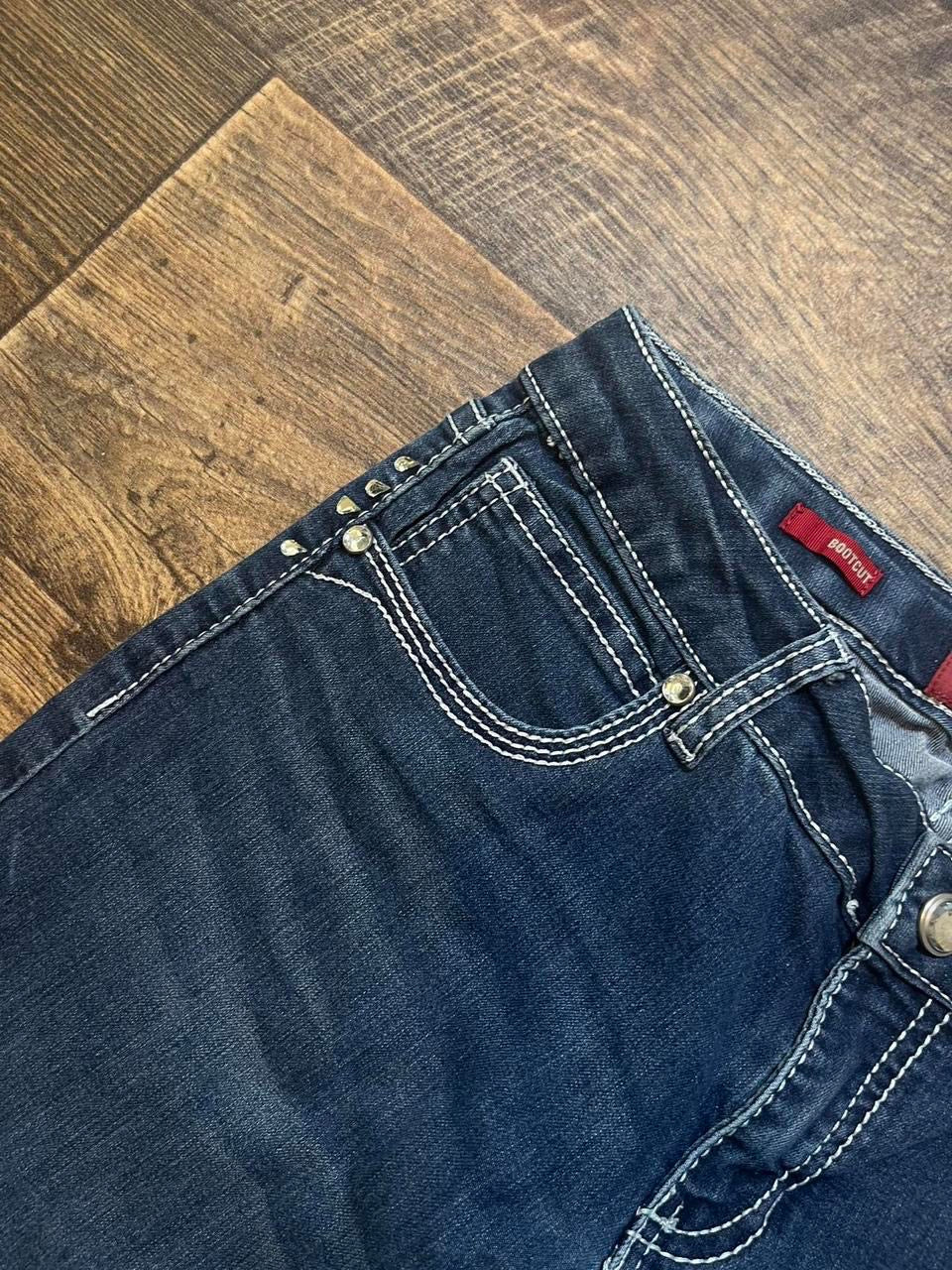 y2k bootcut jeans with embellishments