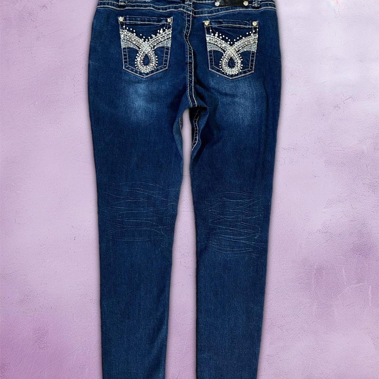 y2k jeans with rhinestone embellishments