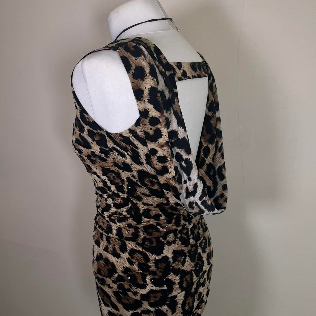 Y2K Leopard print draped Dress