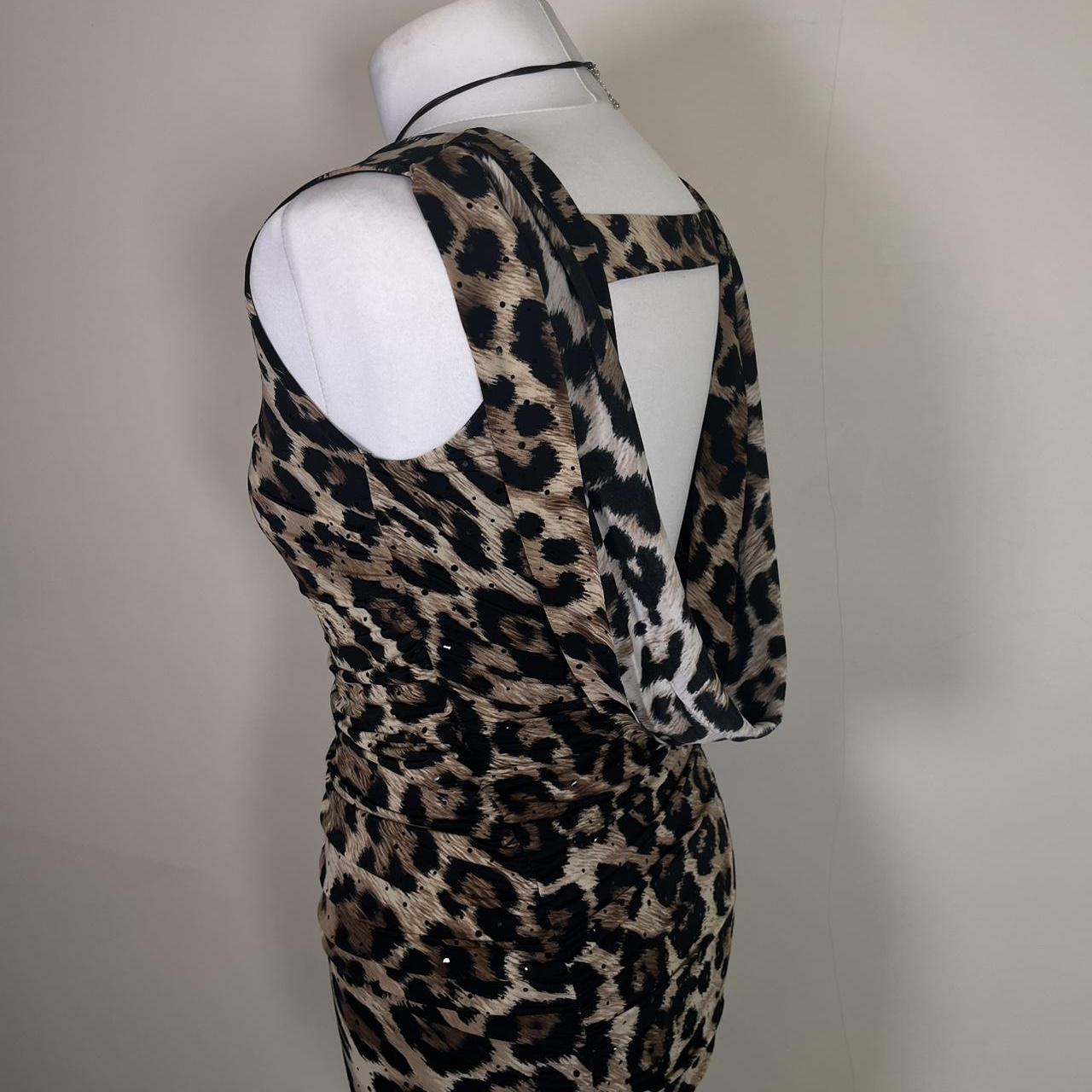 Y2K Leopard print draped Dress