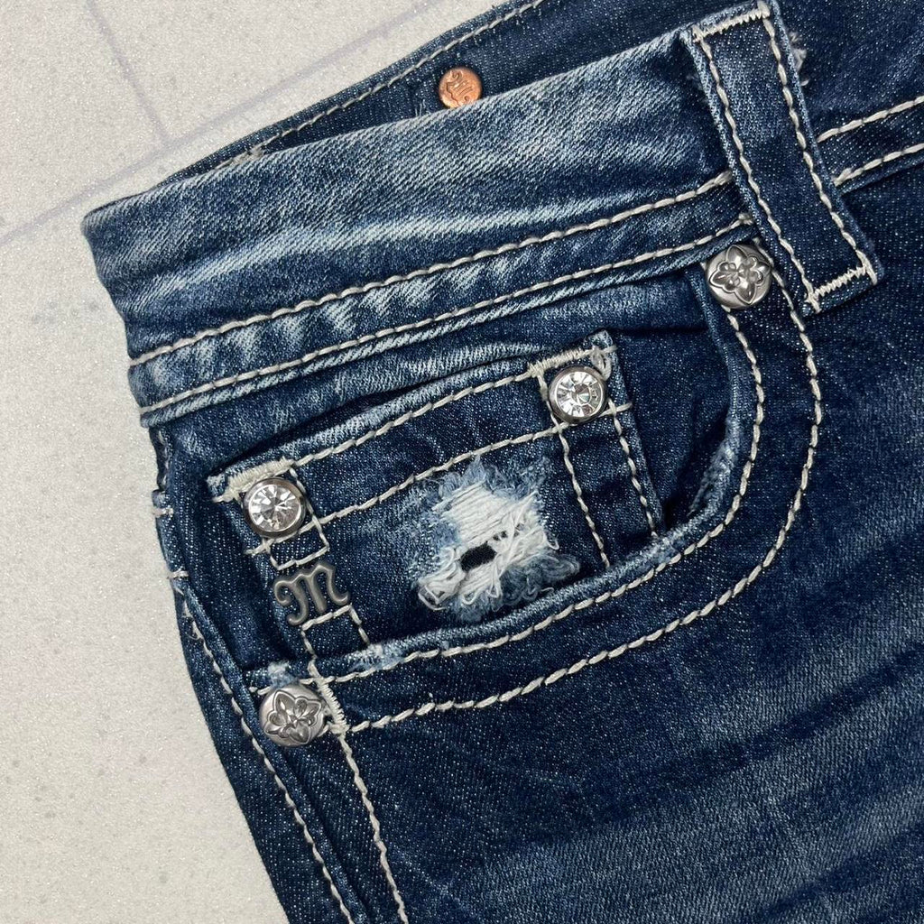 Y2k Low waist distressed Miss me bootcut jeans