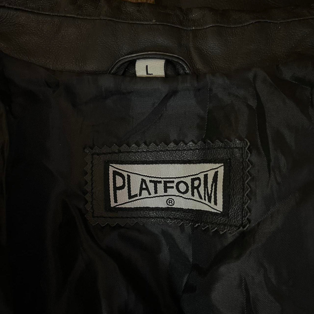 Vintage Leather jacket with silver zipper