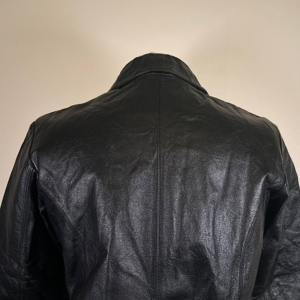 Vintage Leather jacket with silver zipper