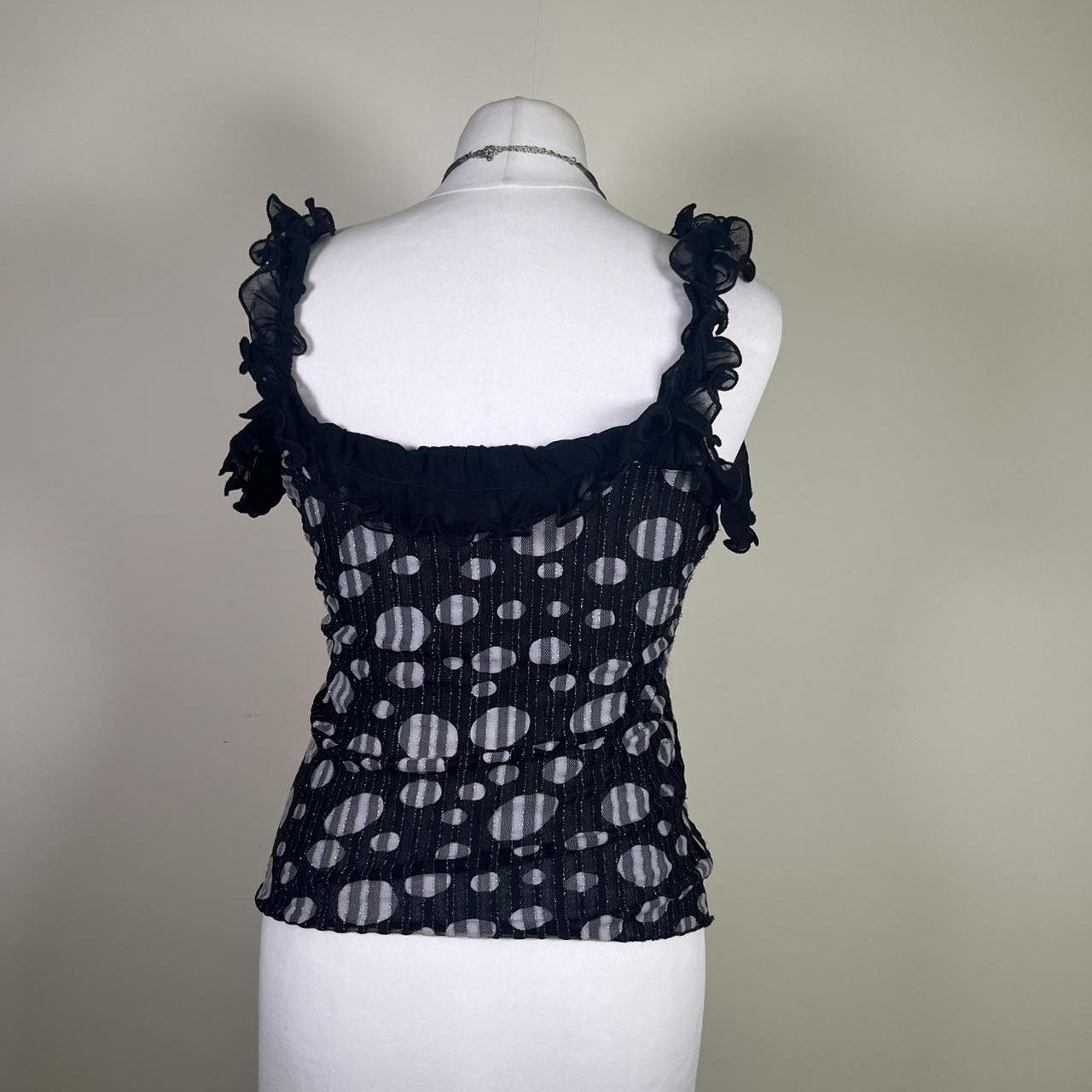 Vintage Y2k Polka dot Cami Top with Ruffles
