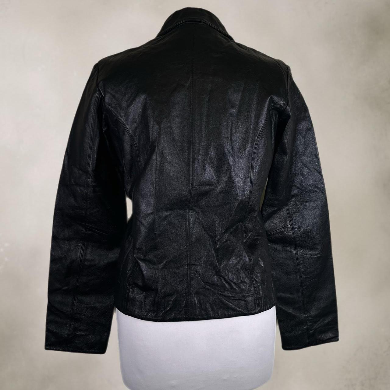 Vintage Leather jacket with silver zipper