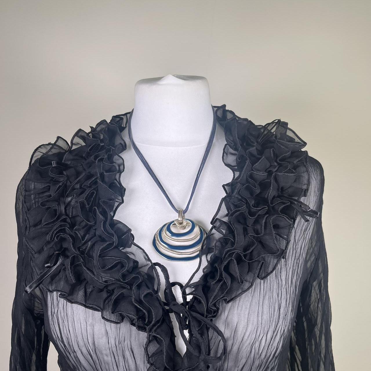 Vintage Y2k Mesh Ruffled Blouse