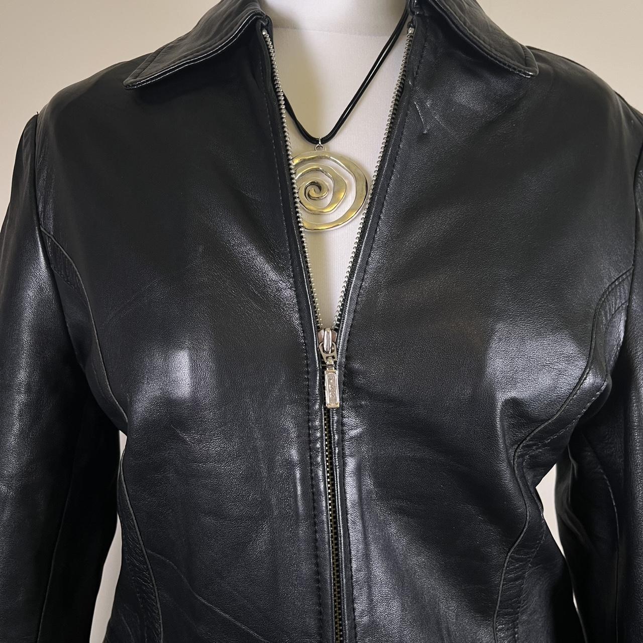 Vintage Leather jacket with silver zipper