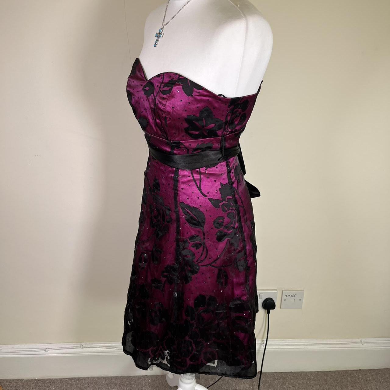 Y2K Vintage floral sequin babydoll strapless Dress