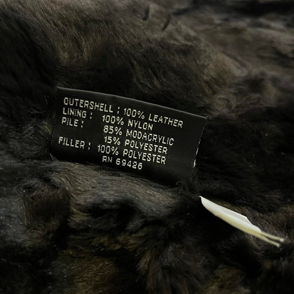 Vintage Suede Hooded Leather jacket with Faux fur trim