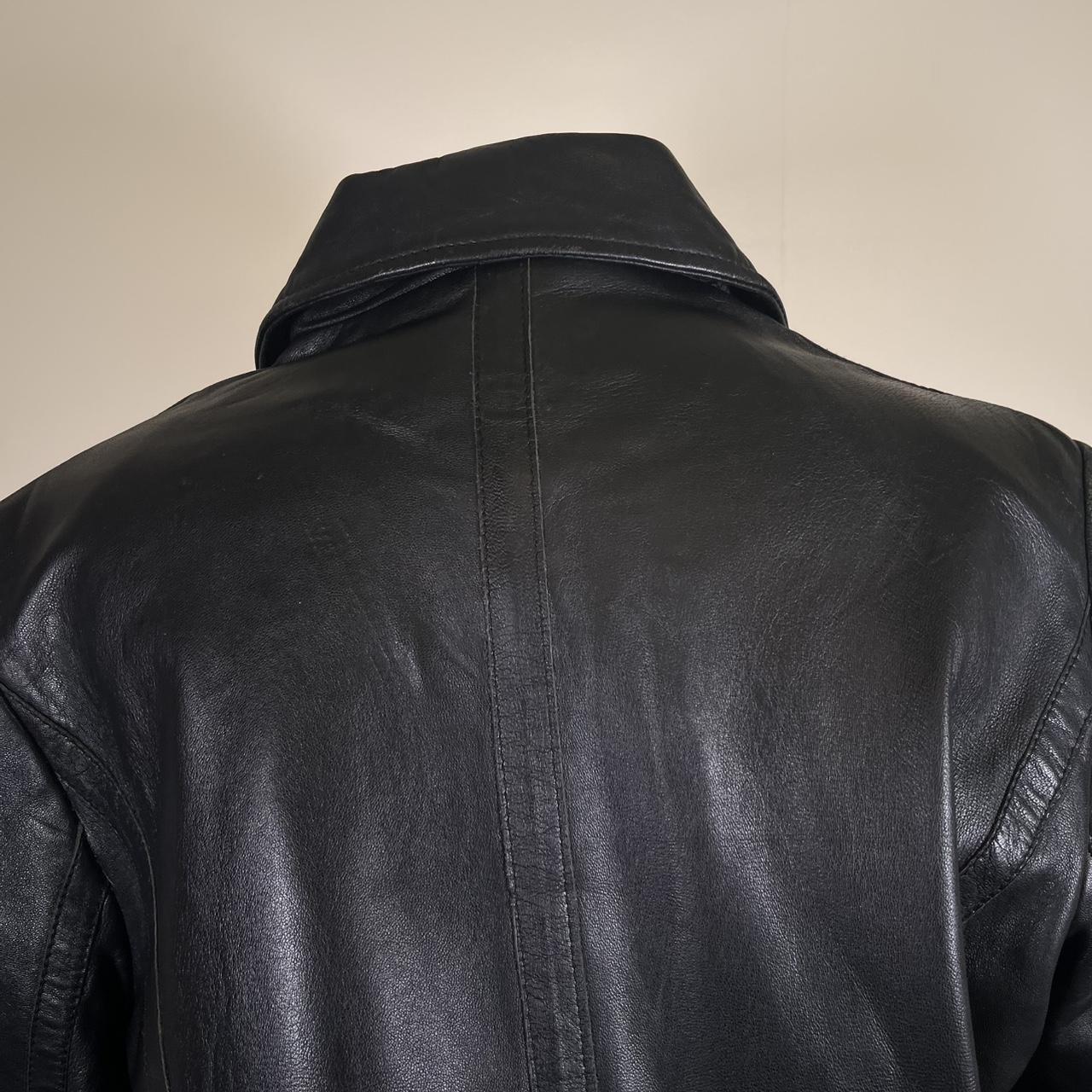 Vintage Leather jacket with silver zipper
