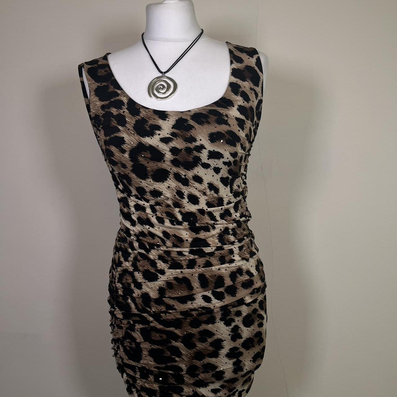 Y2K Leopard print draped Dress