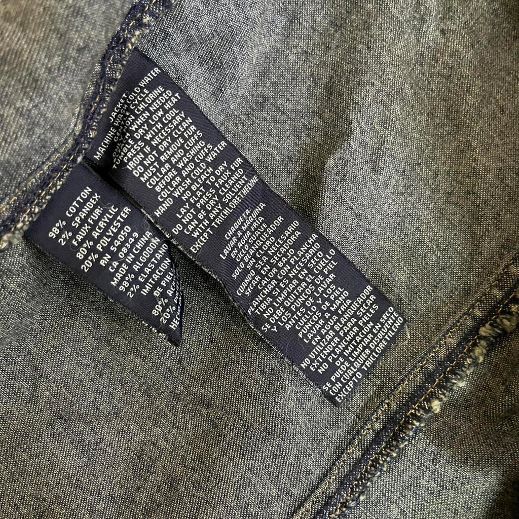 Vintage Y2k Denim jacket with Faux fur trim