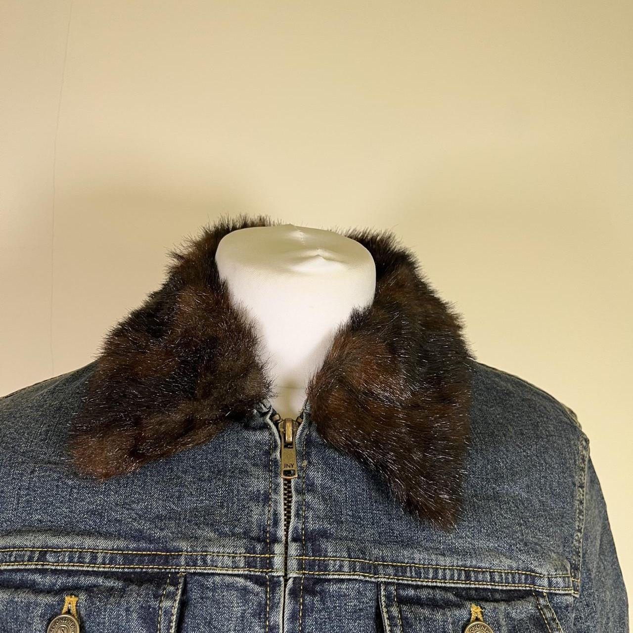 Vintage Y2k Denim jacket with Faux fur trim