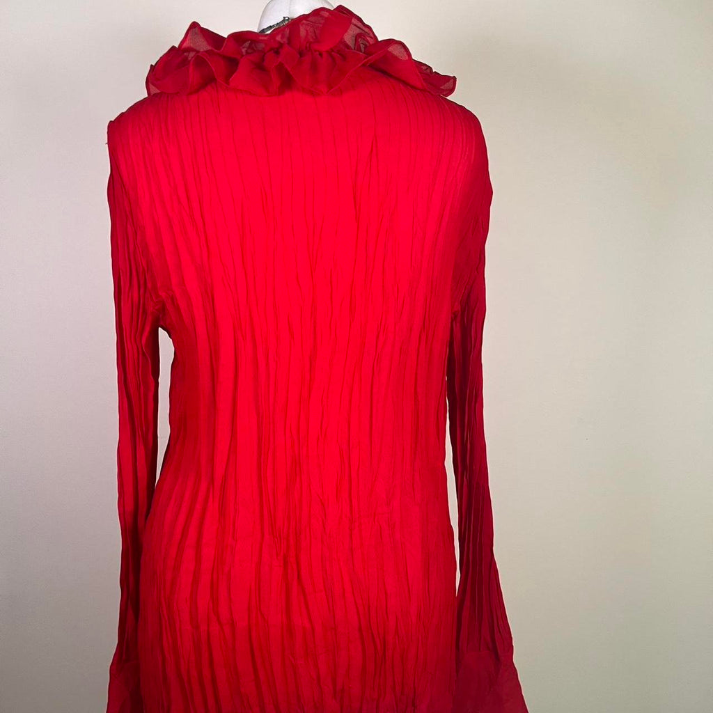 Vintage Y2k Mesh Ruffled Blouse