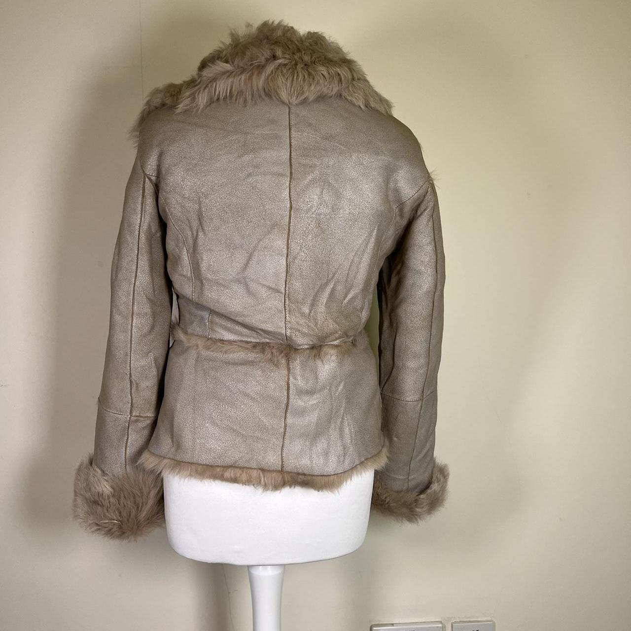 Vintage Y2K Suede jacket with Faux fur trim