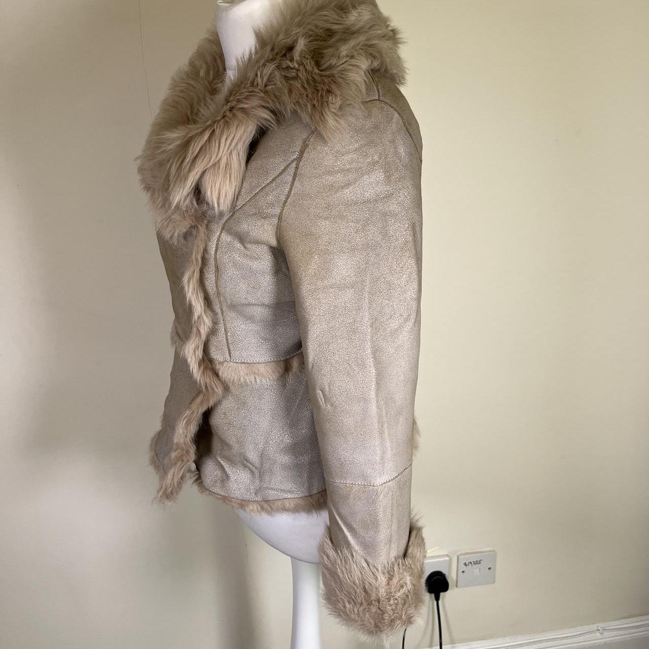 Vintage Y2K Suede jacket with Faux fur trim