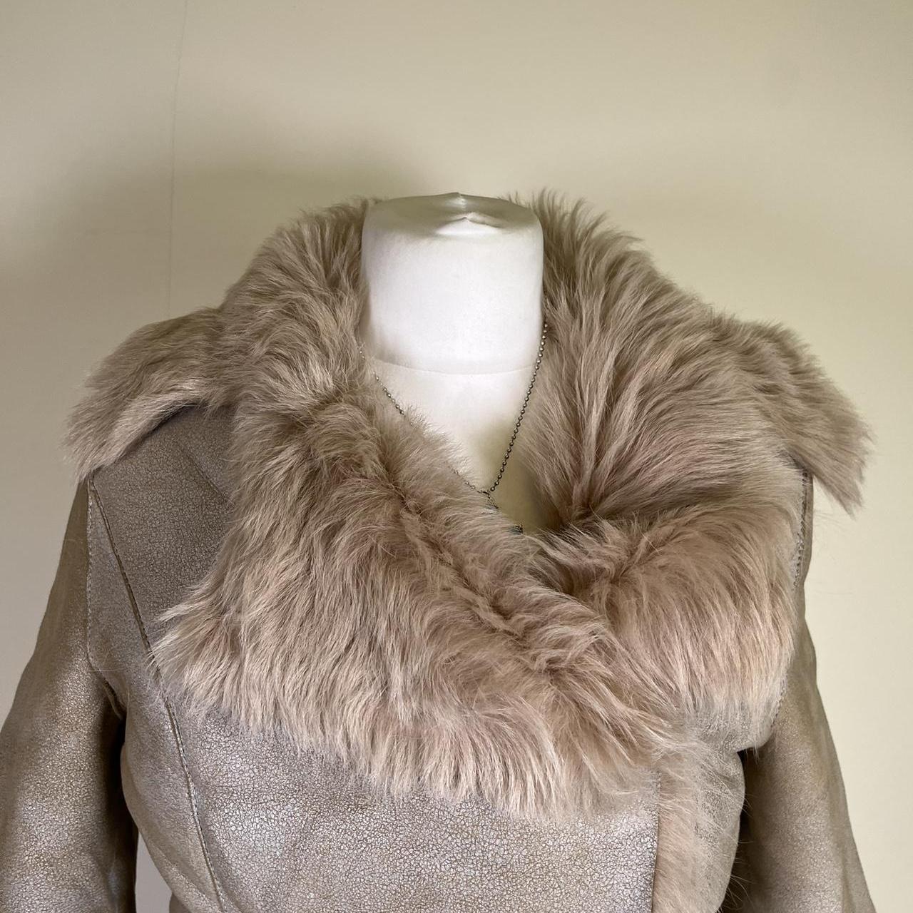 Vintage Y2K Suede jacket with Faux fur trim