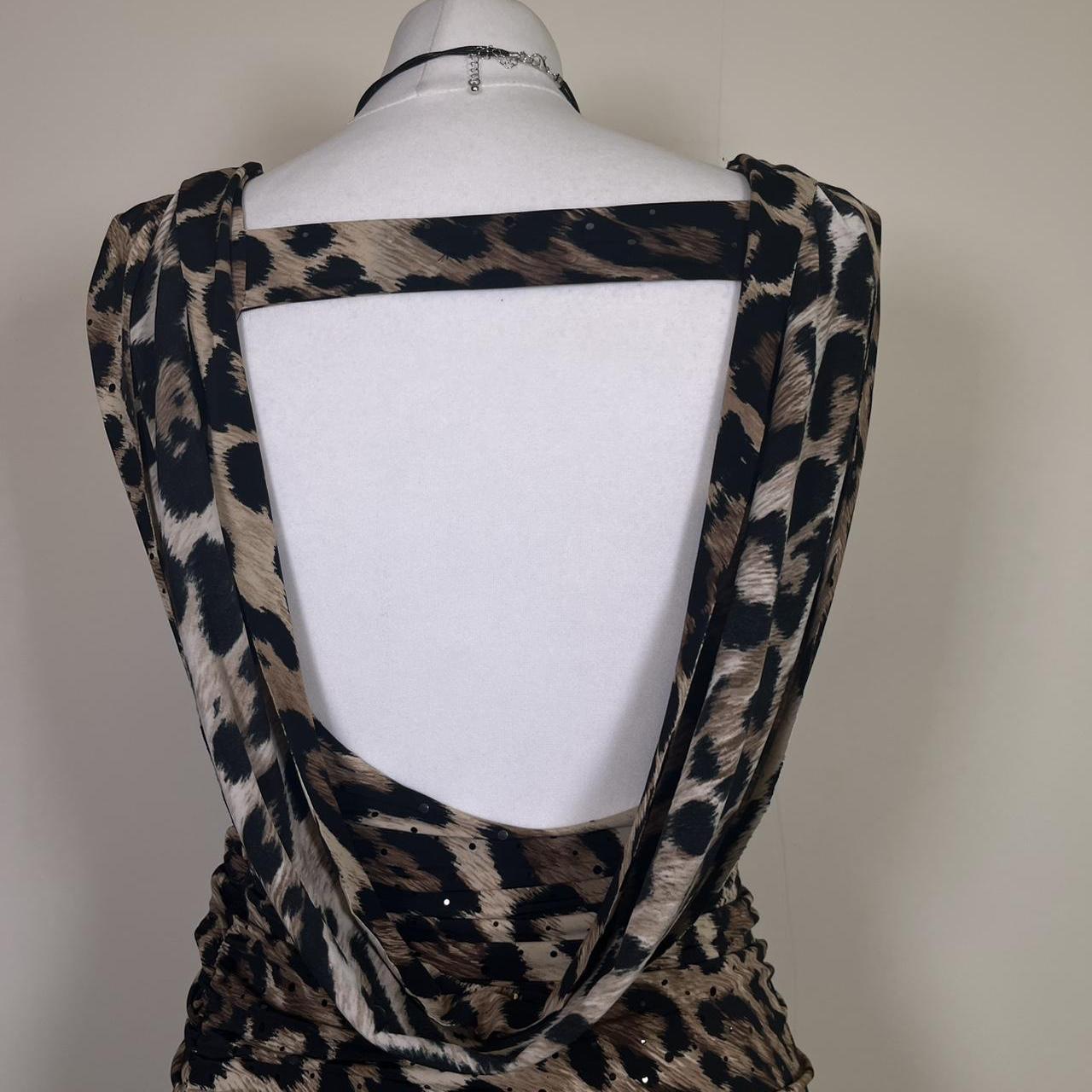 Y2K Leopard print draped Dress