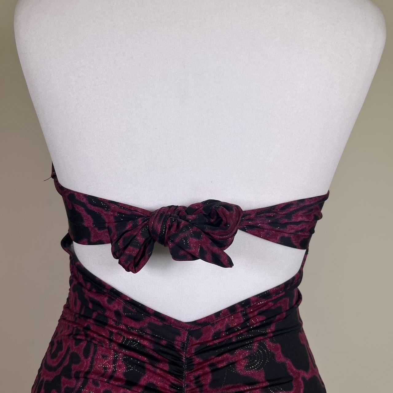 Y2K Vintage halter neck Dress with Gold ring accent