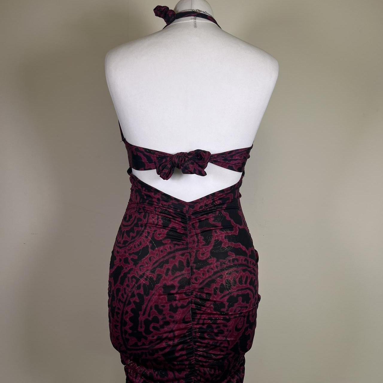 Y2K Vintage halter neck Dress with Gold ring accent