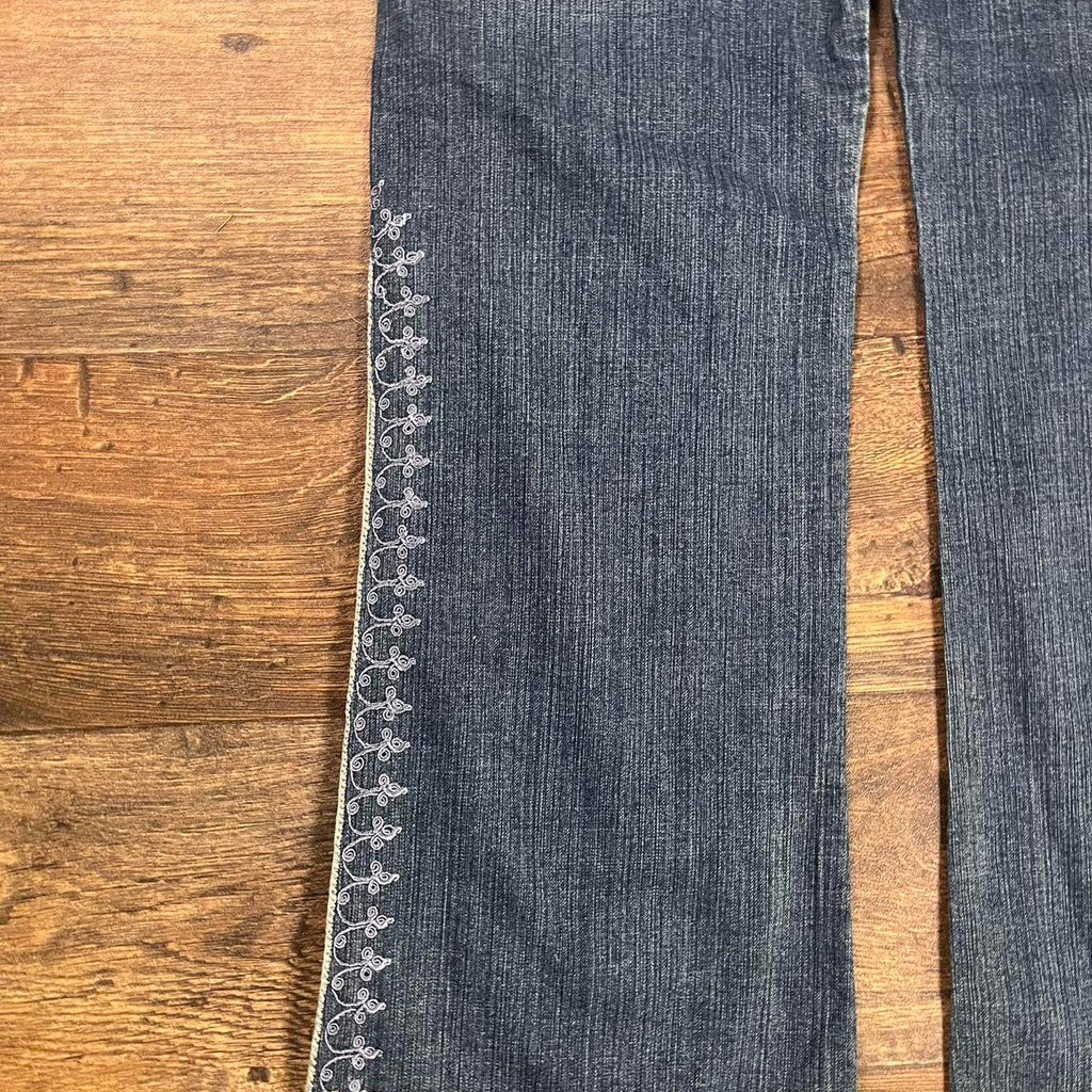 Y2k Low waist boot cut jeans with embroidery