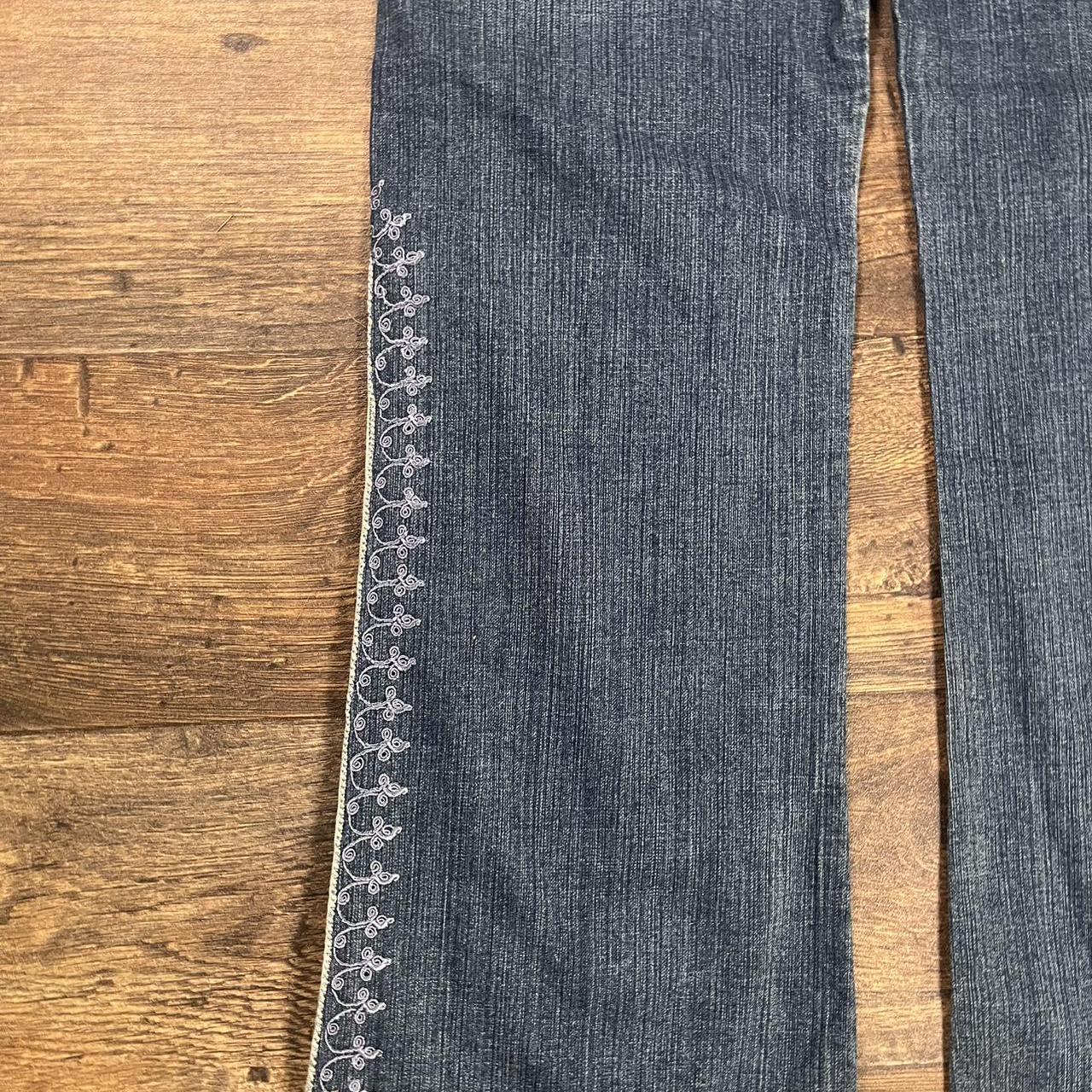 Y2k Low waist boot cut jeans with embroidery