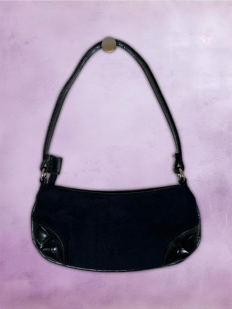 y2k Black patent shoulder bag