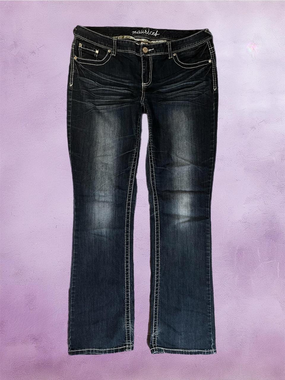 Y2k Low waist boot cut jeans with embroidery