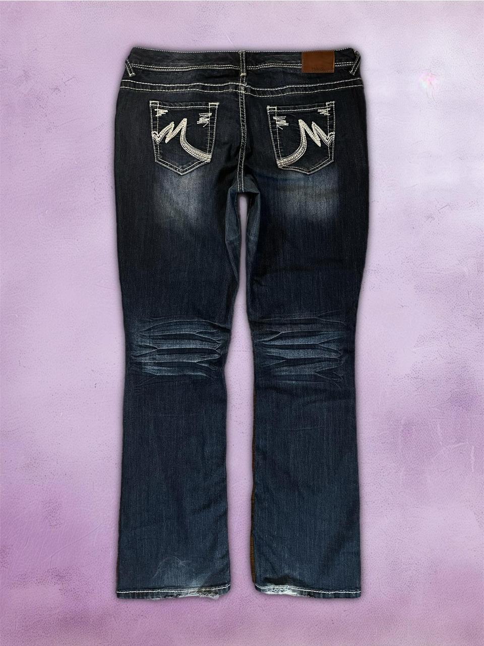 Y2k Low waist boot cut jeans with embroidery