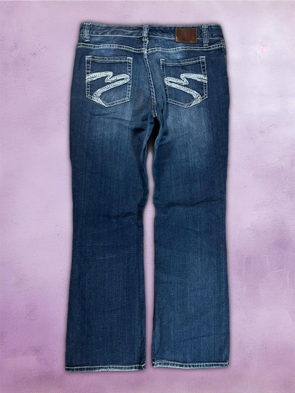 Y2k Low waist boot cut jeans with embroidery