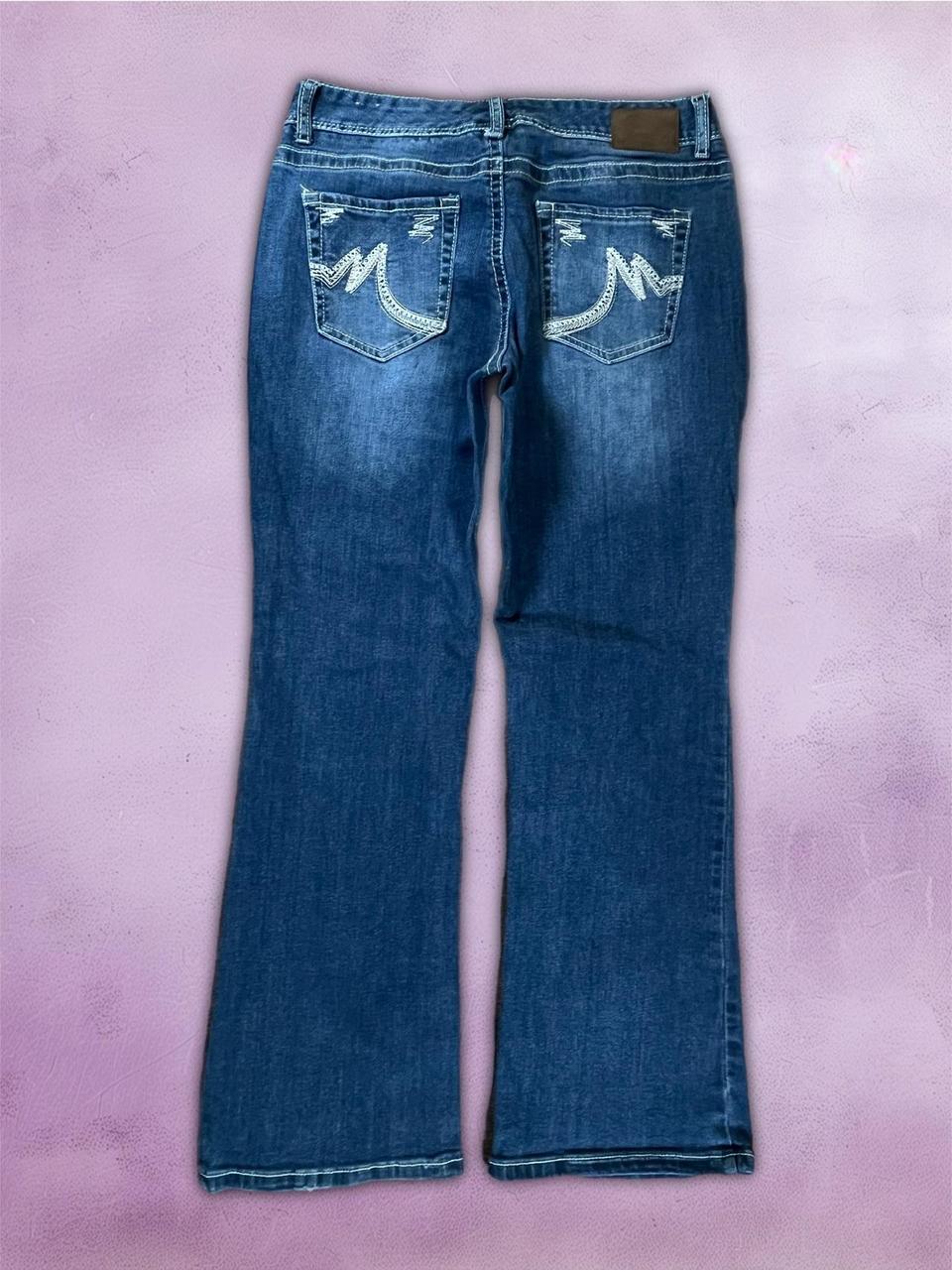 Y2k Low waist boot cut jeans with embroidery