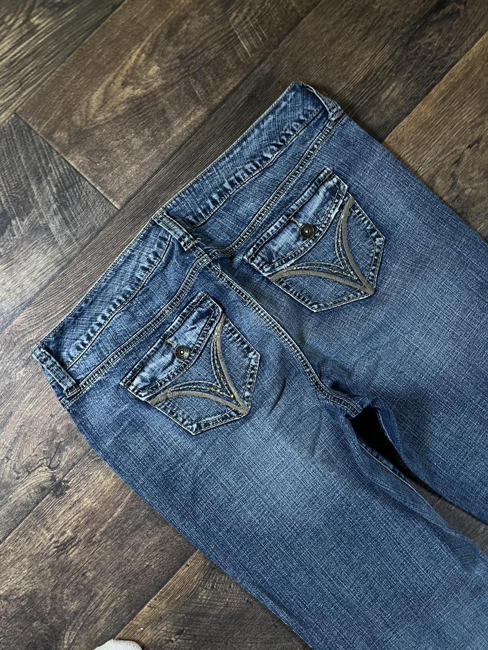 Y2k Low waist flared jeans with embroidery