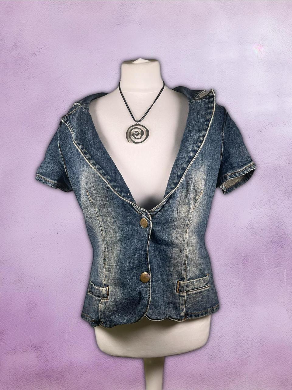 Vintage Y2k Short Sleeve fitted Denim Jacket