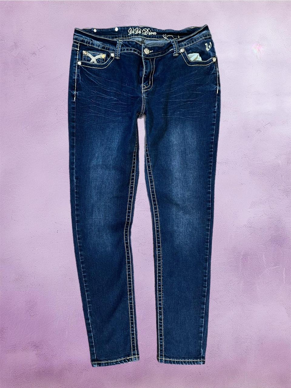 y2k jeans with rhinestone embellishments
